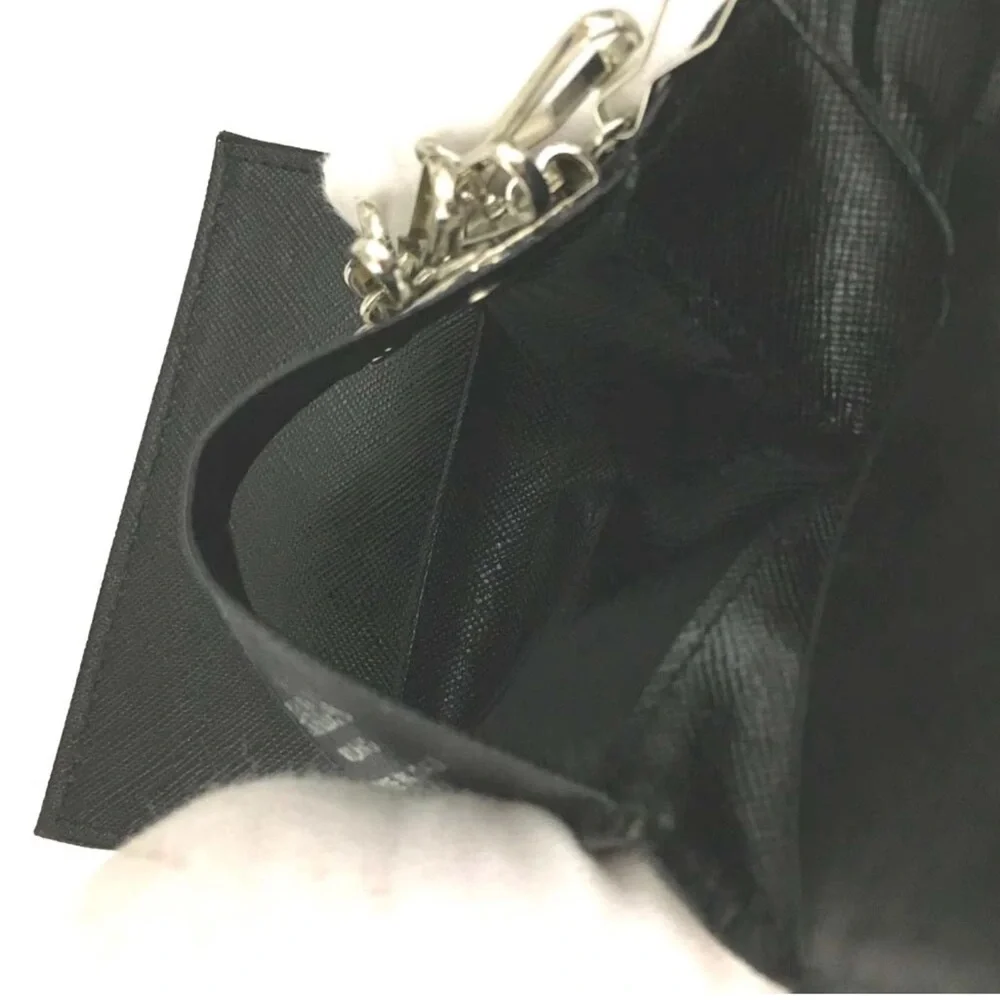 🔥PRADA LOGO PLATE NYLON LEATHER 6 RING KEY HOLDER🔥